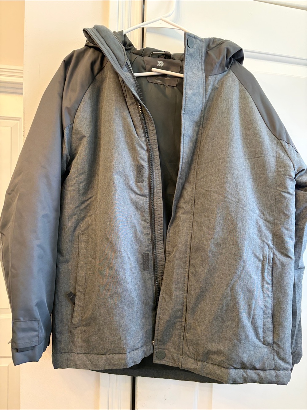 all in motion Gray Hooded Kids Puffer Jacket